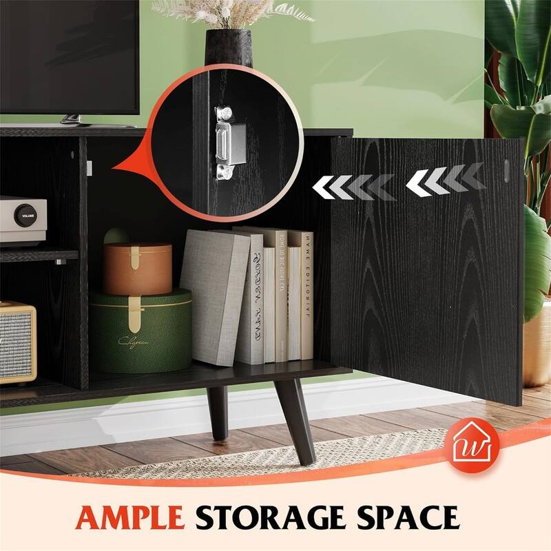 Mid-Century Modern TV Stand - 15.7"D x 55"W x 21.8"H