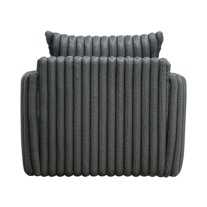 Genor 38.5" Corduroy Fabric Swivel Chair - 360-Degree Swivel