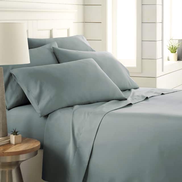 Vilano Series Extra Deep Pocket 6-piece Bed Sheet Set - Queen - Steel Blue