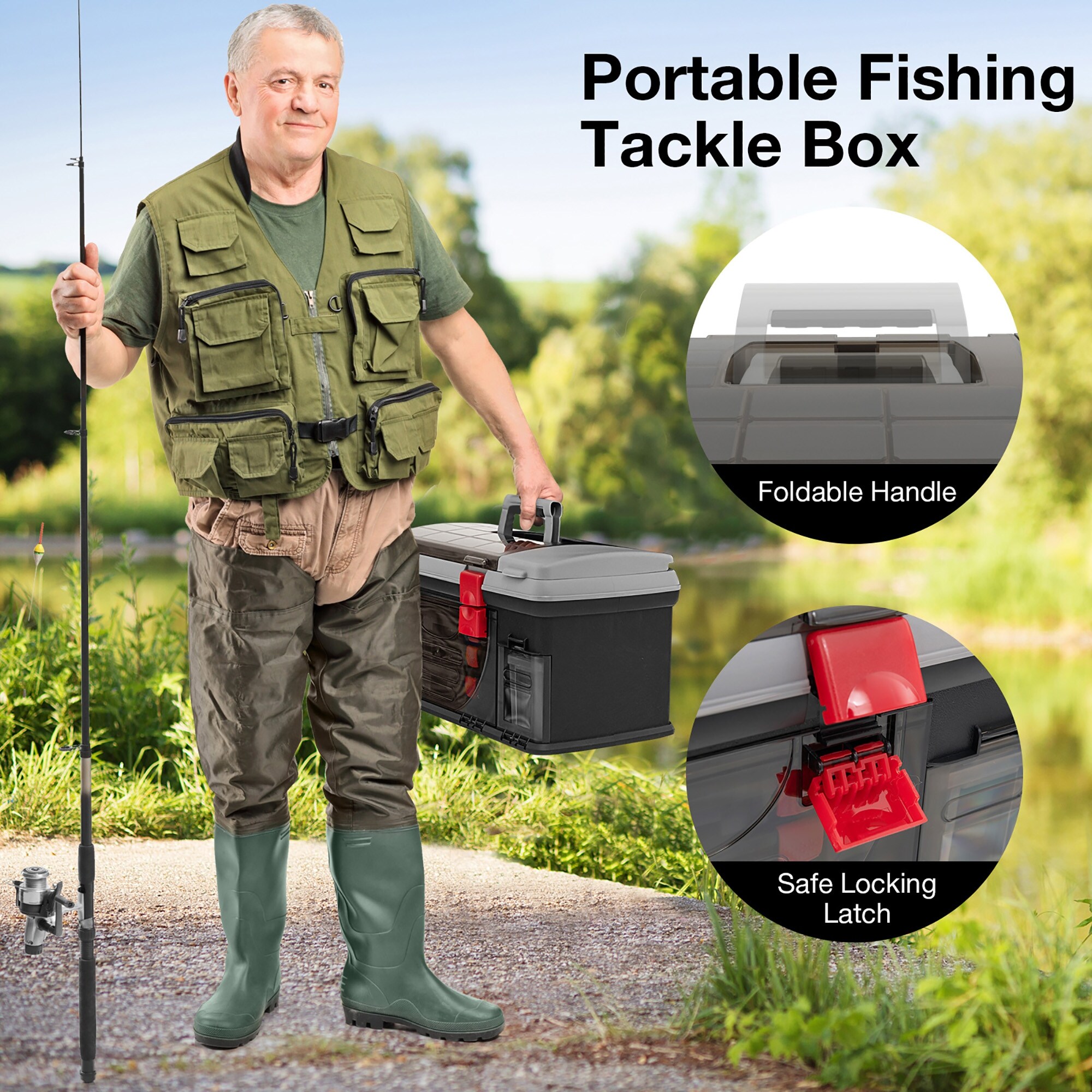 fold out tackle box Plano 4-Drawer The clear top section is a feature that simplifies item retrieval without the need to open the entire box Three-Drawer Tackle Box