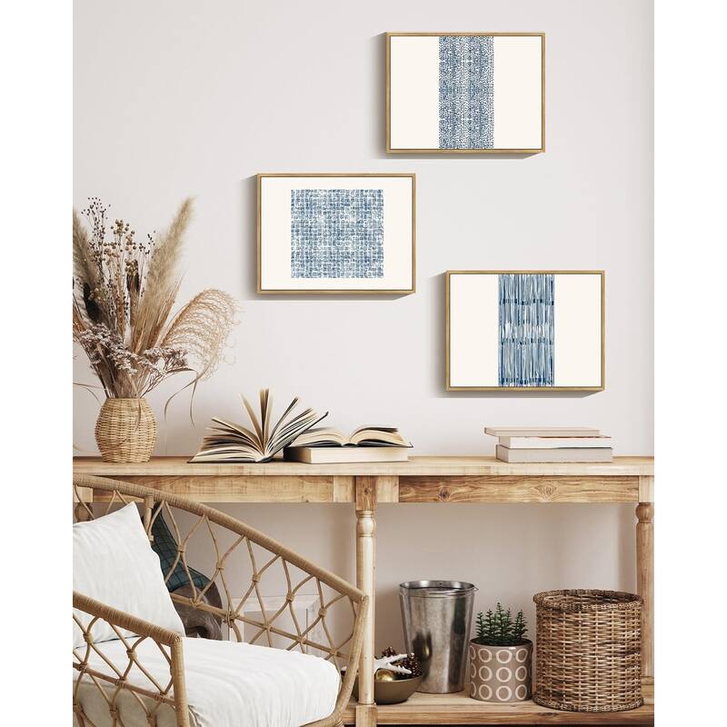 Blue Abstract Framed Wall Art Modern