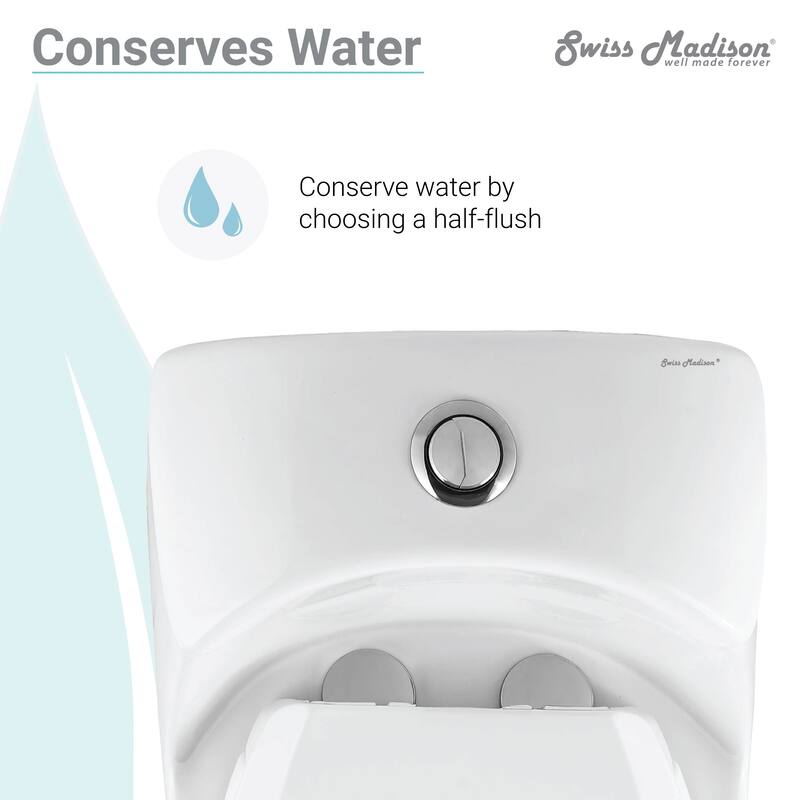 Swiss Madison SM-1T803 Chateau One Piece Elongated Dual 0.8/1.28 GPF Toilet - White