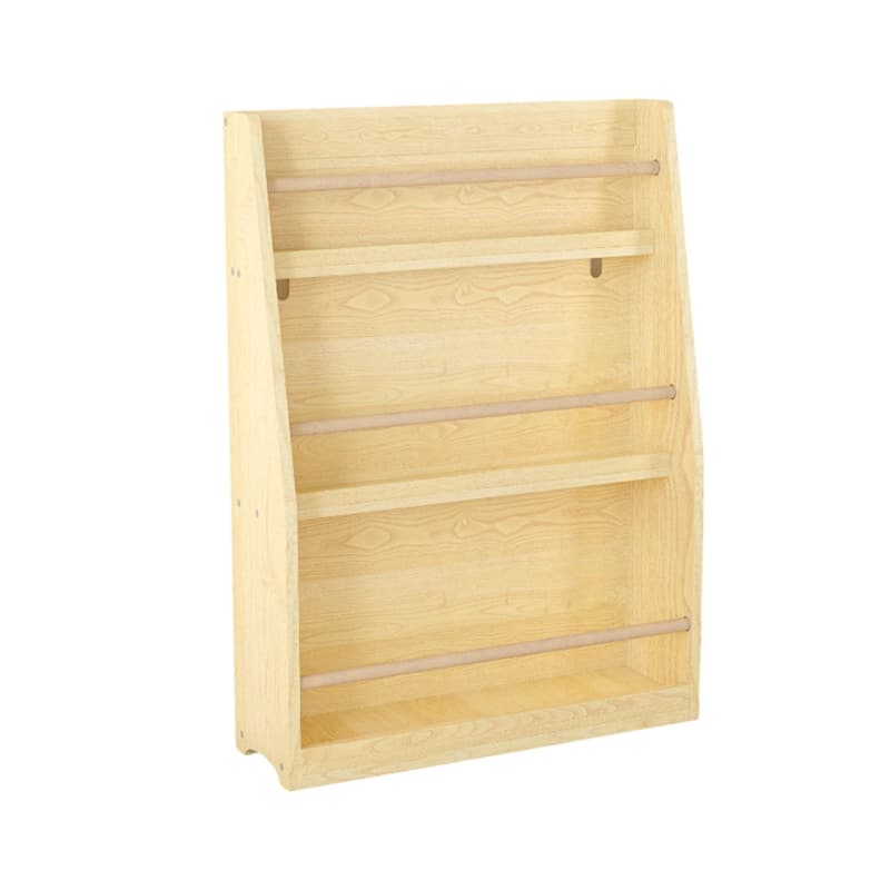 3 Tier MDF Pine Wood Kids Book Rack Shelf with Safe Tip-Over Protection Included for Playroom or Nursery