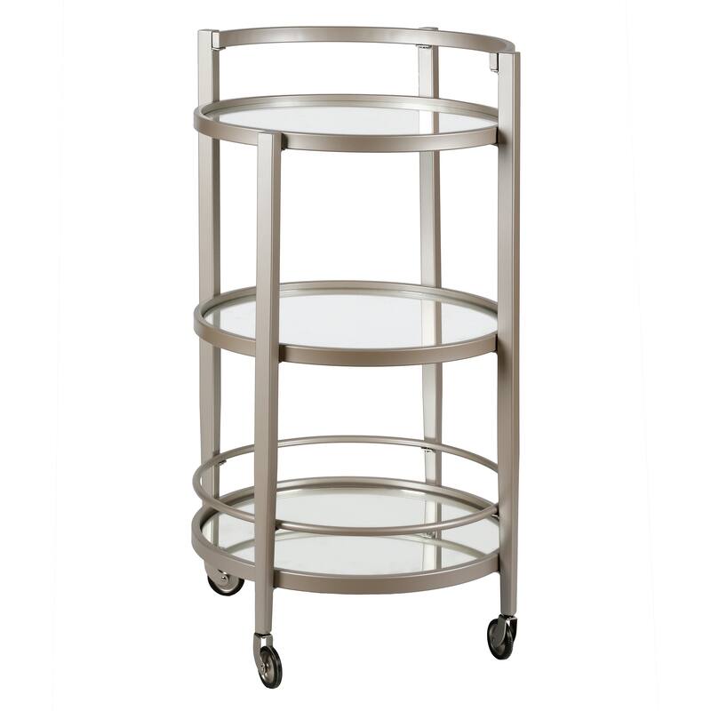 Silver Orchid Carmen Mirrored Bar Cart