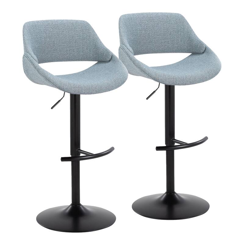 Silver Orchid Svellingen Adjustable Bar Stool with Rounded T Footrest - Set of 2
