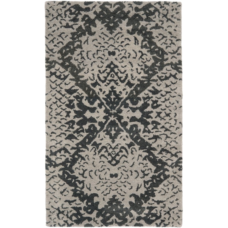 SAFAVIEH Handmade Wyndham Karri Modern Wool Rug - 2' x 3' - Grey/Black