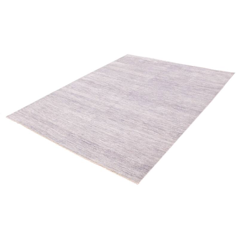 ECARPETGALLERY Hand-knotted Silk Shadow Grey Wool Rug - 8'9 x 11'9