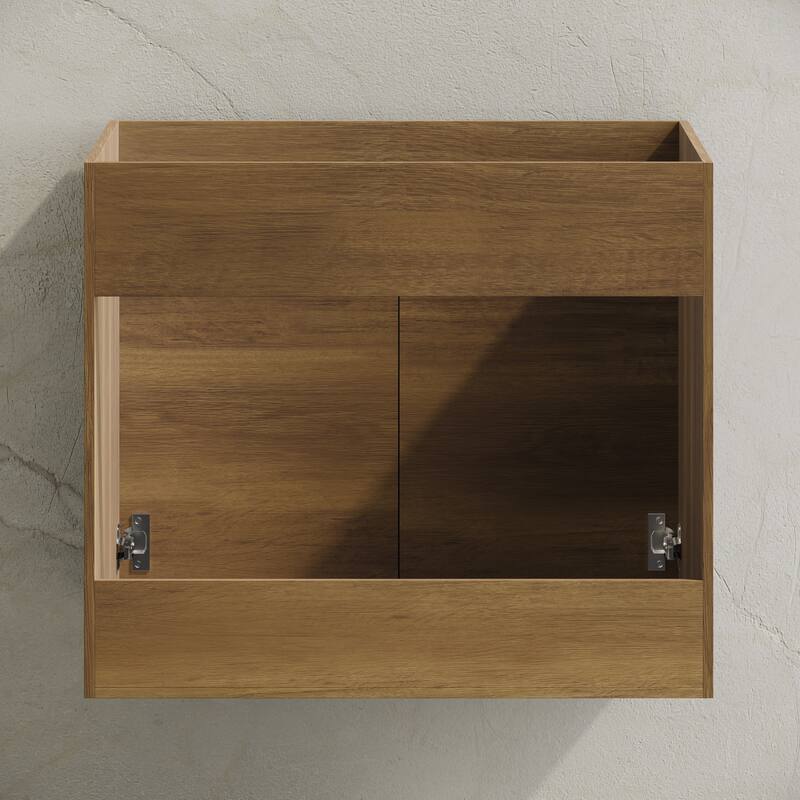 St. Tropez 24" Wall-Mounted Bathroom Vanity Cabinet Without Top In Brown Oak - 24