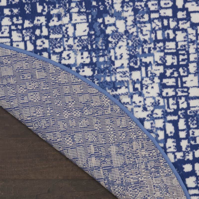 Power Loomed Geometric Abstract Modern Stain Resistant Area Rug - 96' X '96' X '0.39