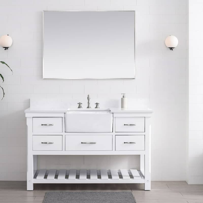 Sudio Design Wesley 54" Single Bathroom Vanity - 54" Single Sink - White
