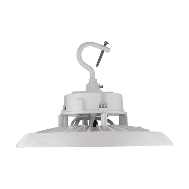 100W UFO LED High Bay - 14000 Lumens - 4000K - 120-277 Volt - 0-10V Dimmable - White Finish