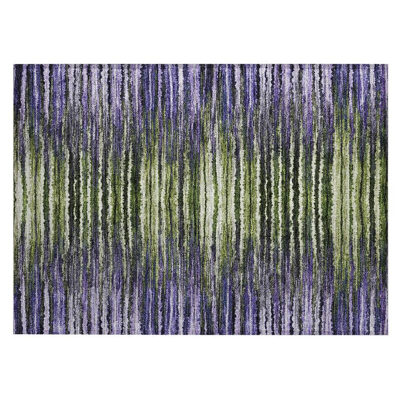 Machine Washable Indoor/ Outdoor Chantille Jagged Stripes Rug