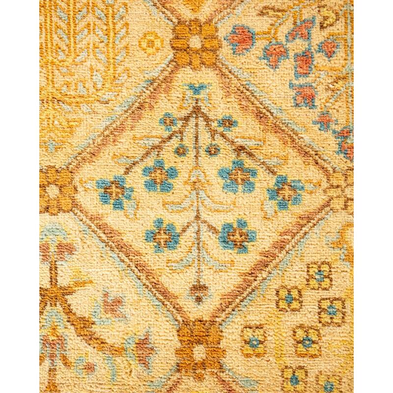 Overton Hand Knotted Wool Vintage Inspired Traditional Ottoman Ivory Area Rug - 3' 2" x 5' 3"