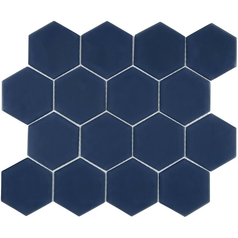 3" Beehive 10.25 in. x 11.75 in. Hexagon Glass Mesh-Mounted Mosaic Tile