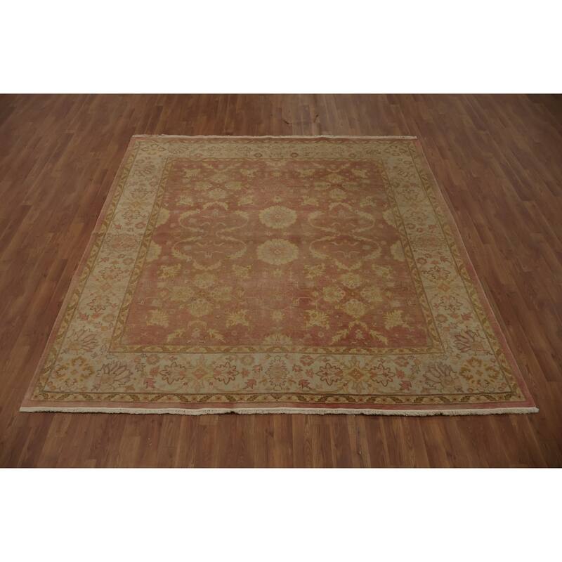 Hand Knotted Oriental 100% Wool Carpet Traditional Floral Red Ziegler Area Rug - 8' 1'' X 7' 9''