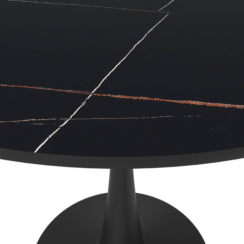 LeisureMod Round Dining Table 31" Sintered Stone Tabletop