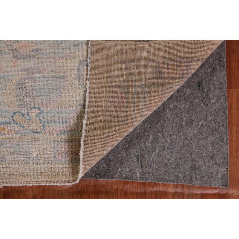 Hand Knotted Oriental 100% Wool Carpet Transitional All-Over Peach Oushak Area Rug - 13' 11'' X 10' 1''