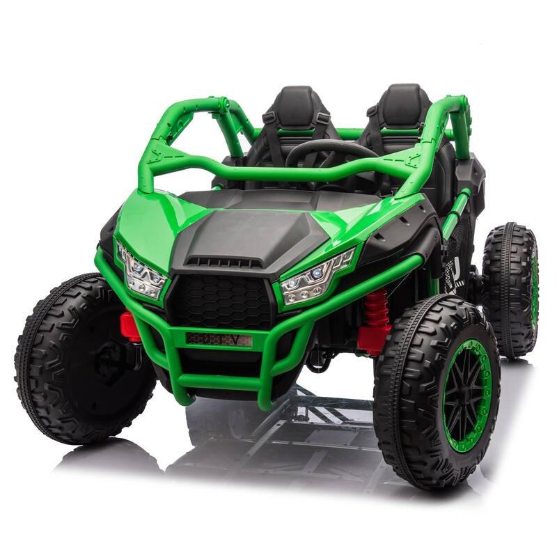 24V Two-seater Kids Ride w/Parents Control,20in seat width,400W Super high power,Horn,Rear storage space,For Kids aged 3+