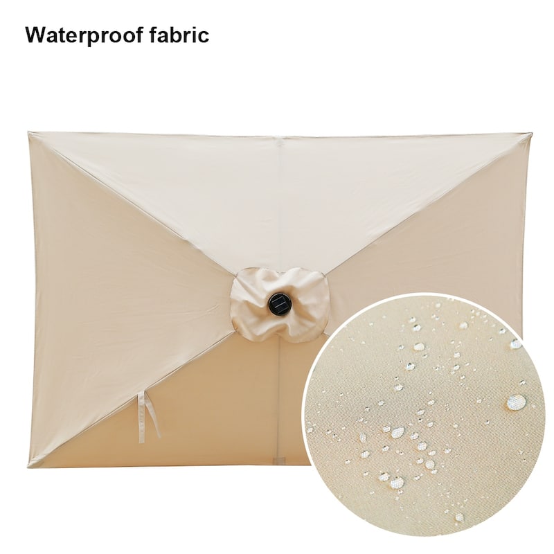 10 ft. Aluminum Rectanglar Market Patio Umbrella without Base