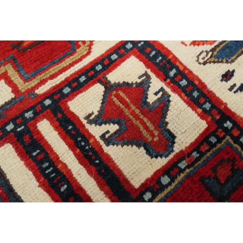 Hand Knotted Oriental 100% Wool Carpet Traditional Medallion Red Heriz Area Rug - 10' 9'' X 7' 6''