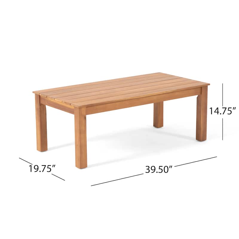 Temecula Acacia Wood Outdoor Loveseat and Coffee Table Set with Cushions by Christopher Knight Home