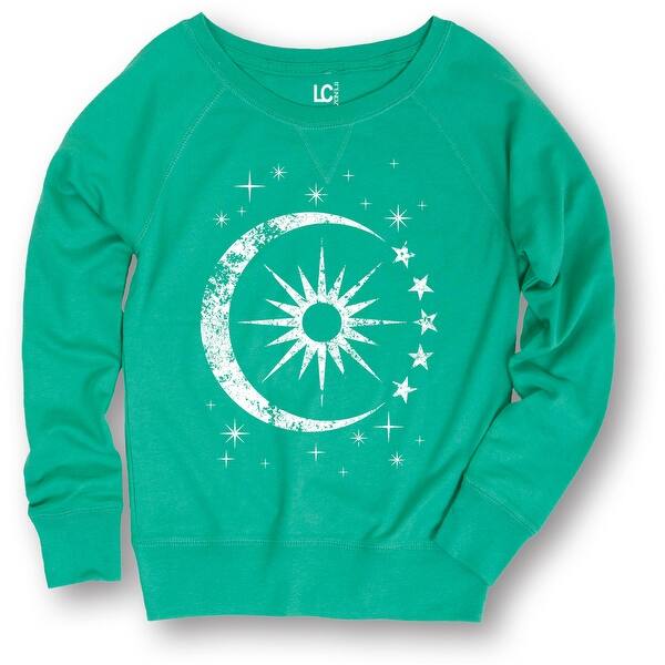 Shop Celestial Sun Moon Scene Ladies Lightweight French Terry