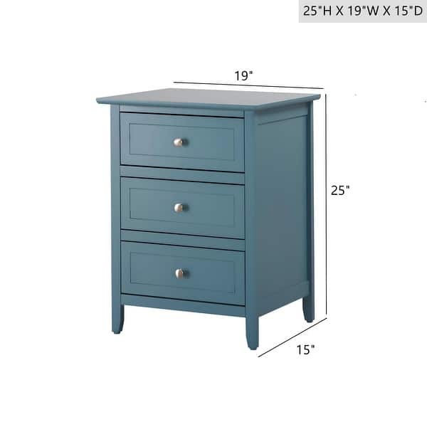 dimension image slide 1 of 3, Glory Furniture Gideon 3-drawer Transitional Wooden Nightstand