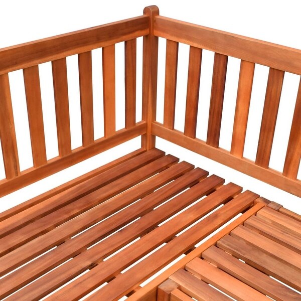 Vidaxl Acacia Wood Garden Corner Bench Oil Finished Outdoor Park