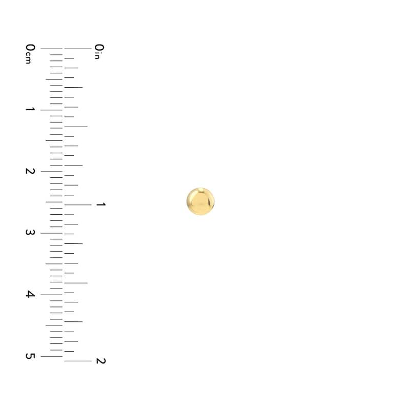 Curata 14k Yellow Gold 4.5mm Puffed Circle Stud Earrings