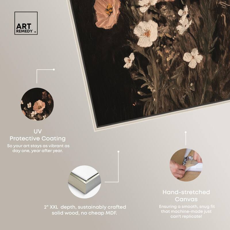 Poppy and Moth I Canvas by Art Remedy