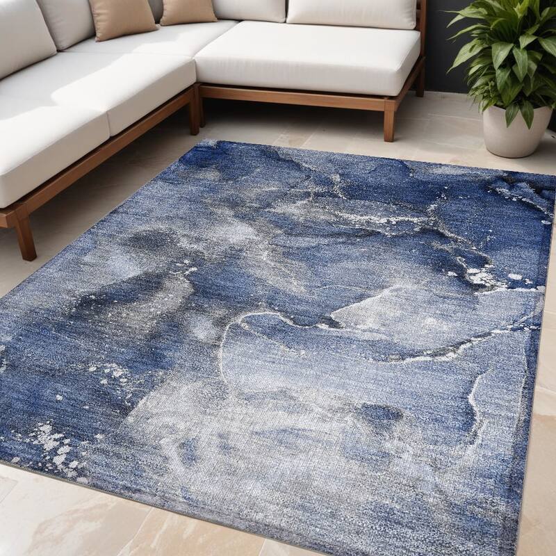 Alto Contemporary Abstract Weather Resistant Timeless Fusion Outdoor Rug - 5' X 8' - Multi