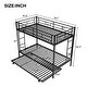 preview thumbnail 15 of 43, Stylish Twin over Twin Bunk Bed with Trundle and Two ladders, Black
