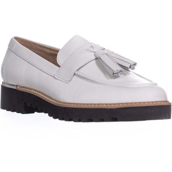 franco sarto white loafers
