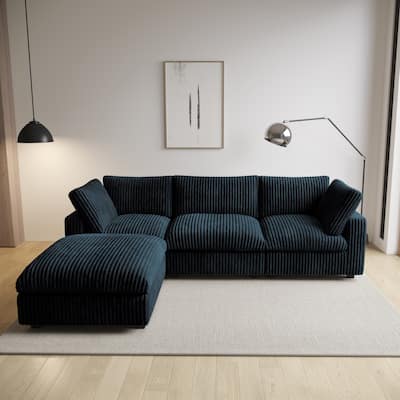 Modular Sectional Sofa, L Shaped Sofa Couch with Chaise Ottoman, Deep Seat Cloud Sectional Couch For Living Room