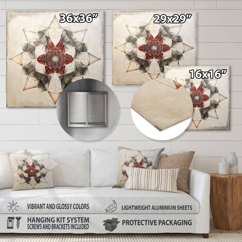 Designart 'Fundamental Patterns Sacred Geometry I' Modern Geometric Metal Wall Art