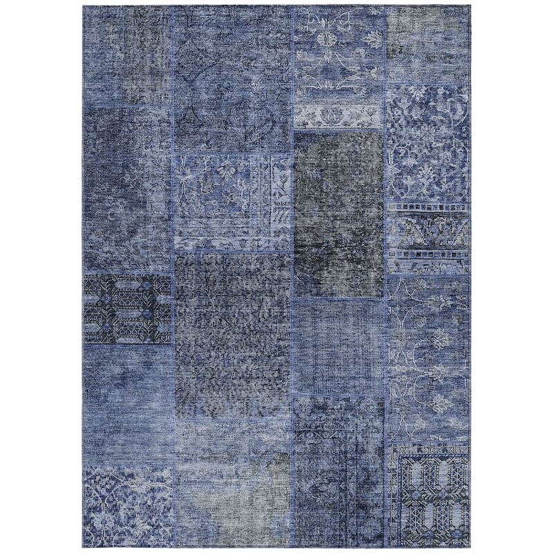 HomeRoots Patchwork Transitional Rectangle Outdoor Rug