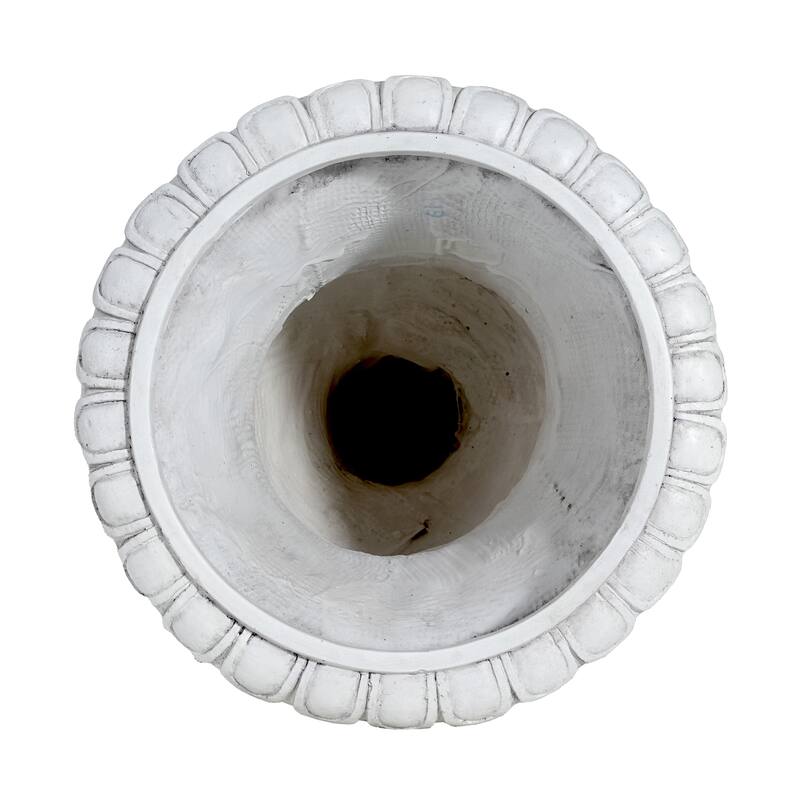 Classic Elegant Gray Urn Planter Pot for Patio Garden and Living Room