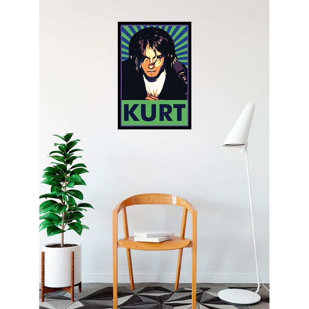 Kurt Cobain Nirvana Framed Poster - 24 x 36 Inch - Overstock