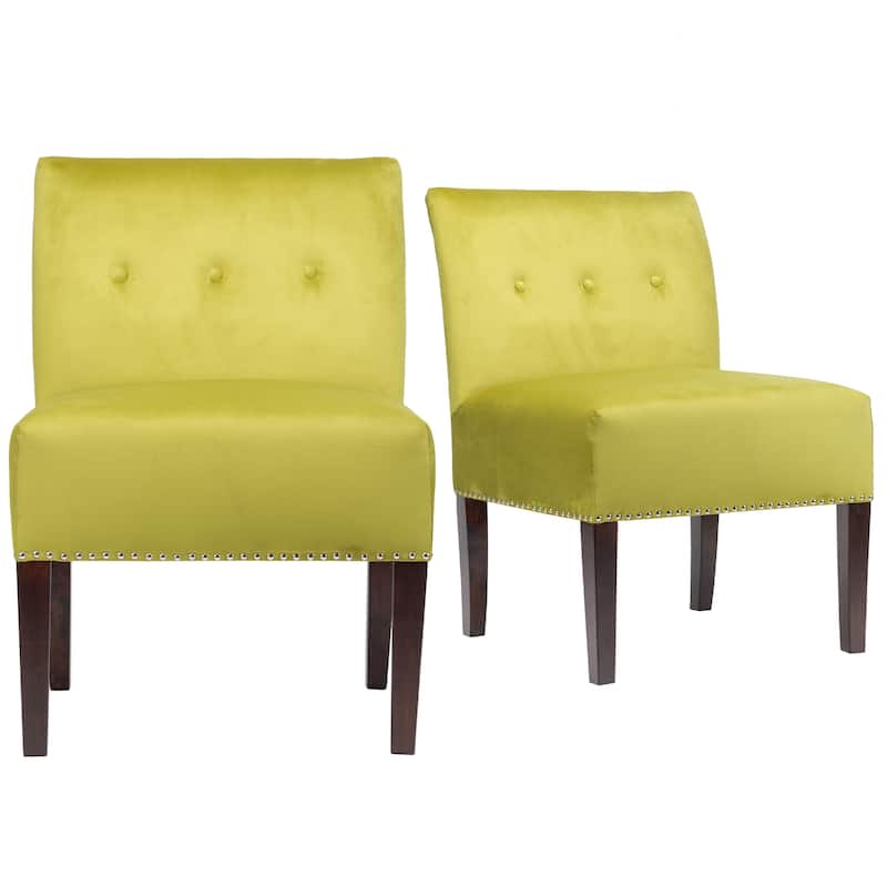 Samantha Indoor Living Room Velvet Slipper Chair by Sole Designs