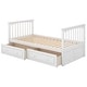 preview thumbnail 11 of 12, Minimalist Style Twin over Twin Bunk Bed with 2 Drawers and Fence-shaped Guardrail, Convertible Beds, Versatile Usage, White