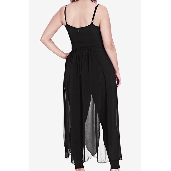 jumpsuit with sheer overlay