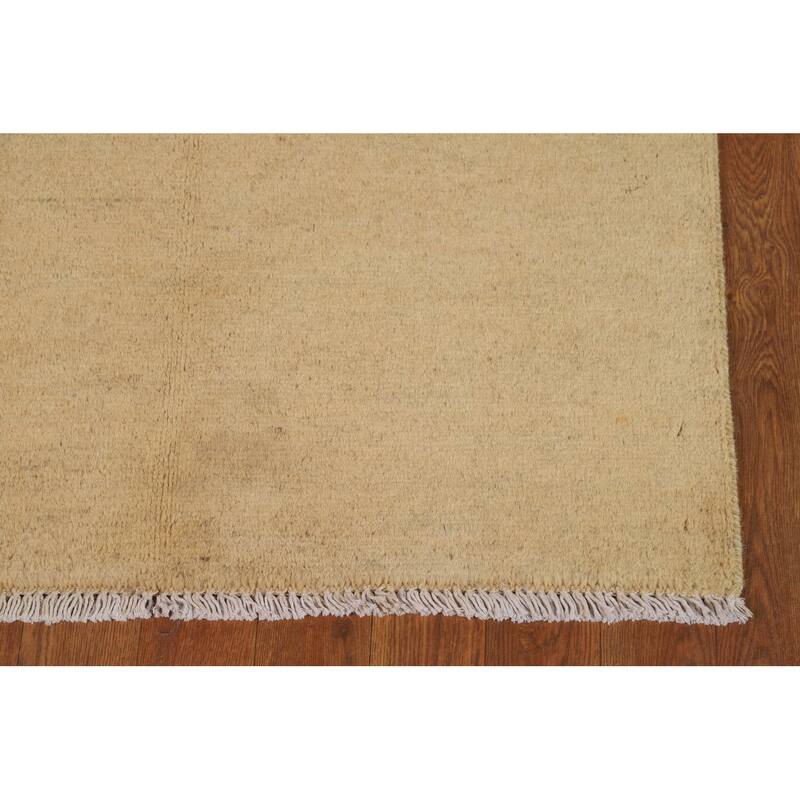 Modern Gabbeh Oriental Foyer Rug Hand-Knotted Solid Wool Carpet - 2'8"x 4'0"