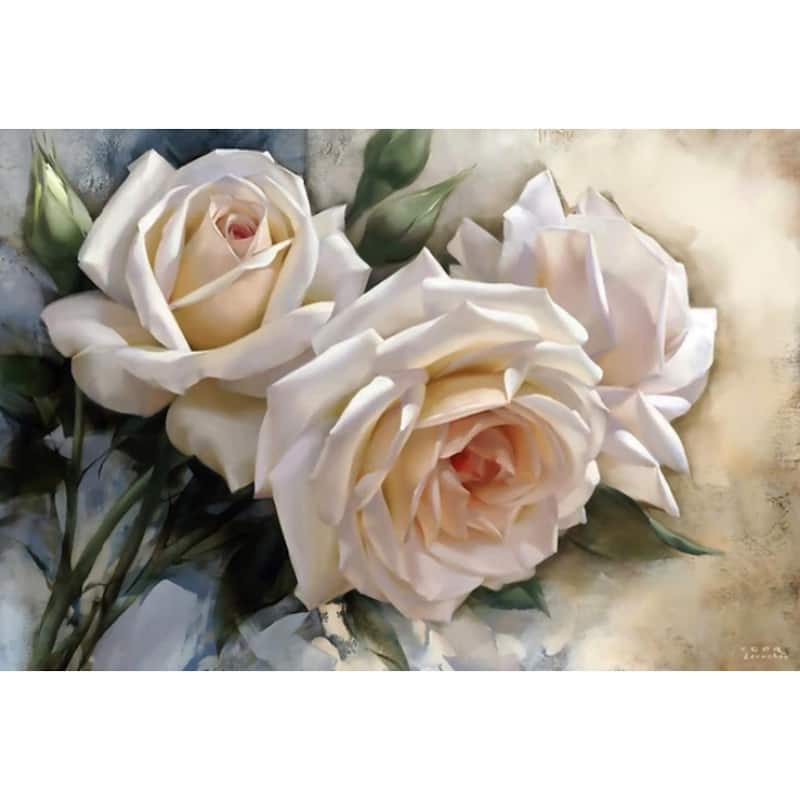 GK Wall Design 3D White Rose Nordic Removable Wallpaper
