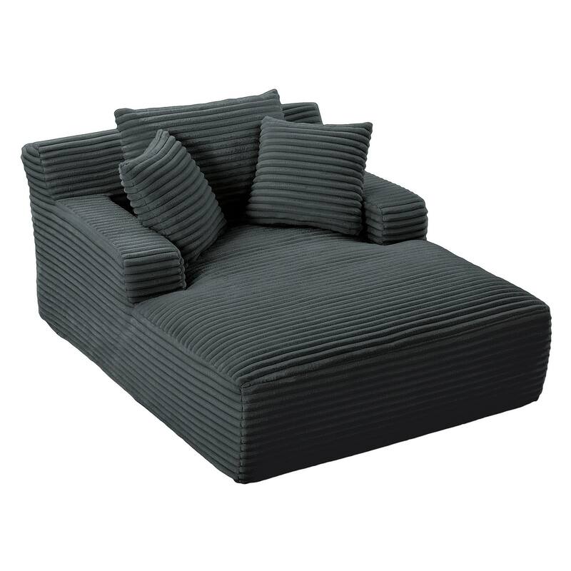 49.2" Modern Corduroy Upholstered Comfy Sofa Couch with 2 Pillows