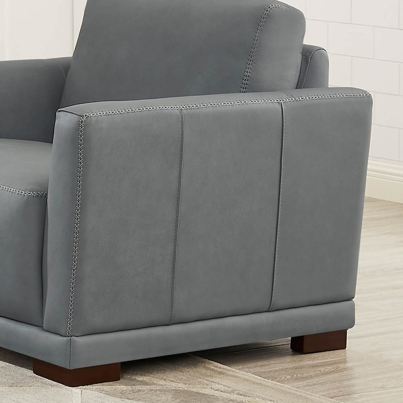Hydeline Mary Top Grain Leather Chair with Memory Foam and Springs