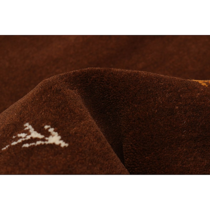 Kashkuli Gabbeh Brown Rug 2'7" x 11'0" - 2'7 x 11'0