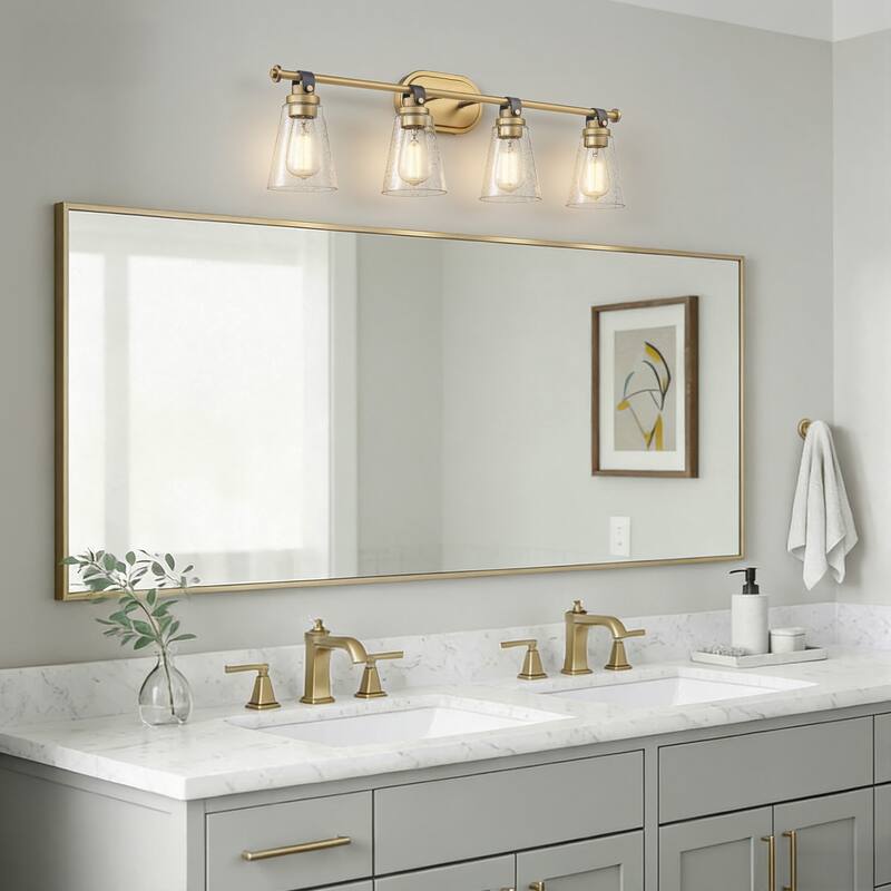 Modern Vanity Light Wall Mount Sconces with Glass Shade