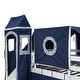preview thumbnail 16 of 32, Full Loft Bed with Tent & Tower, Castle Design, Blue, Fun & Spacious
