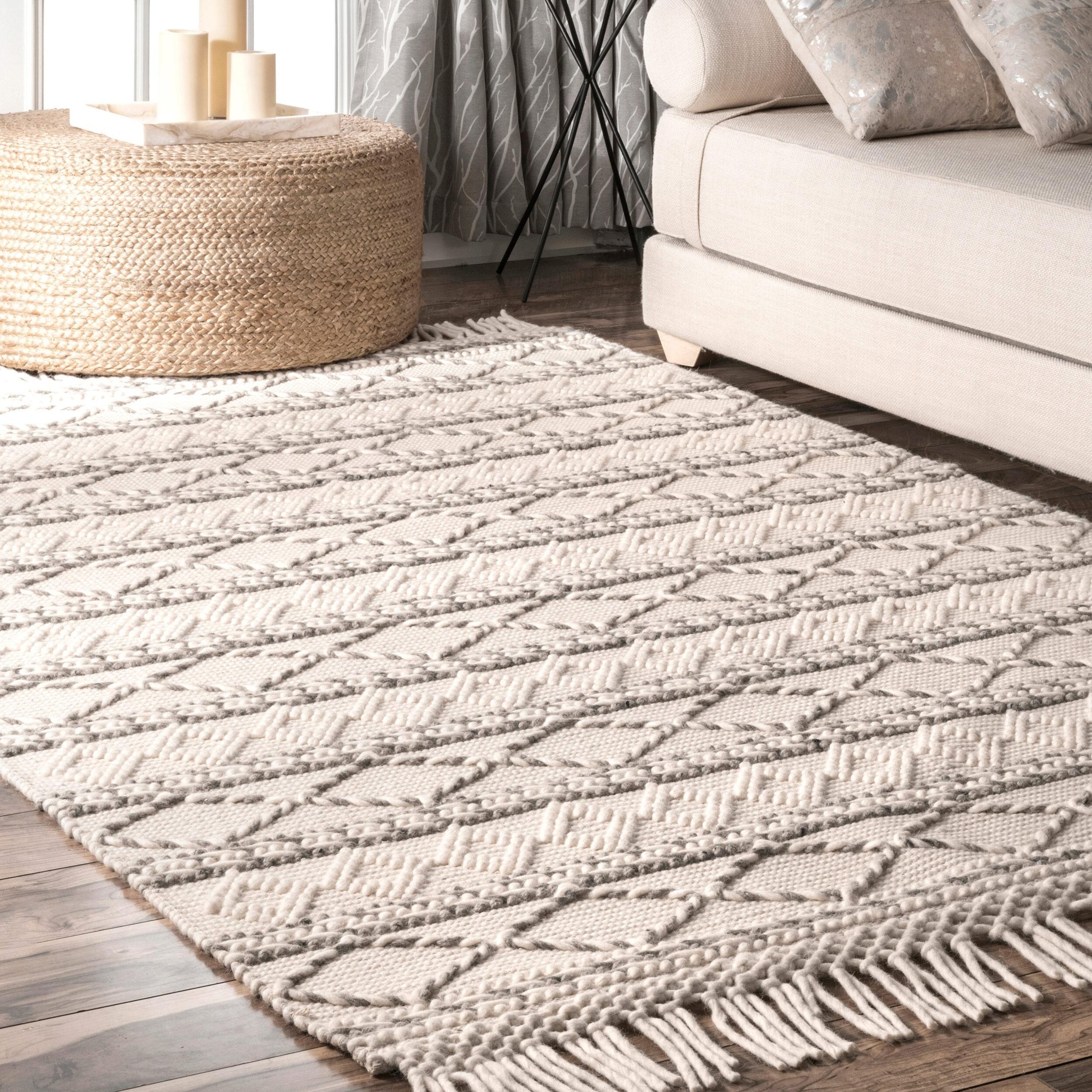 Ковер NULOOM Devon Diamond Trellis Tassel Shag Rug