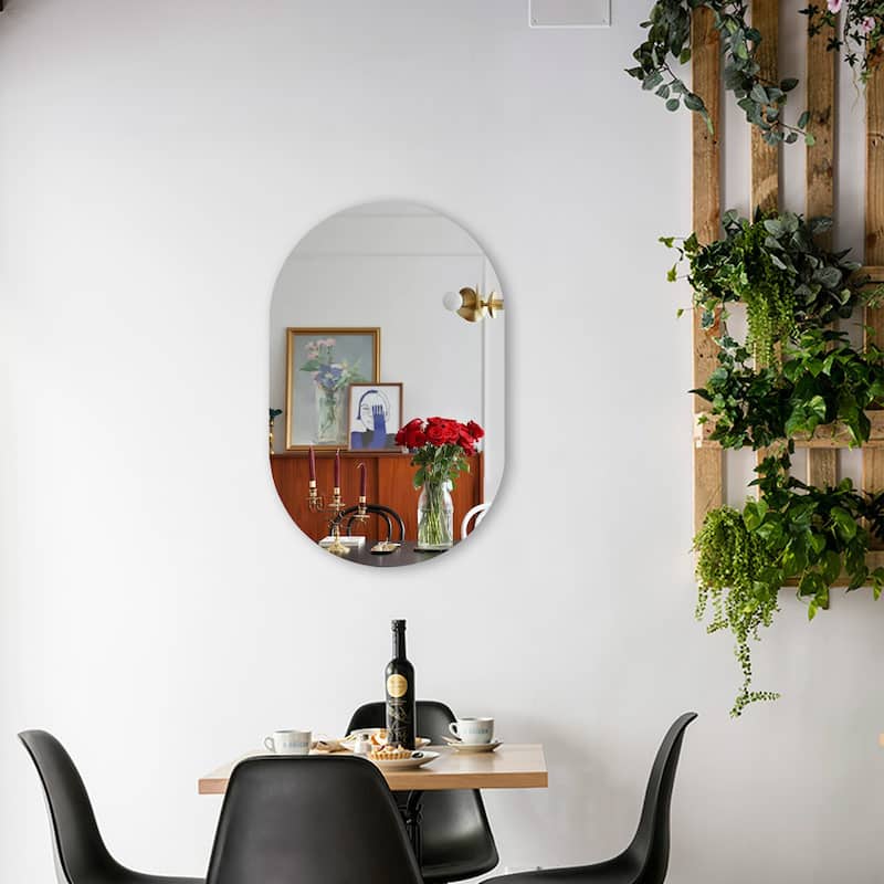 Oval Frameless Mirror - 33.5 x 21.7